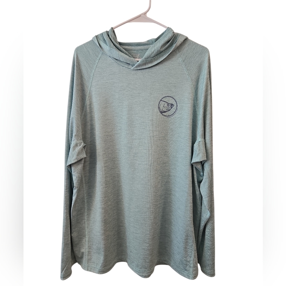 VINEYARD VINES TARPON LONG-SLEEVE HARBOR PERFORMANCE HOODIE.SEA CLIFF BLUE.SZ. L